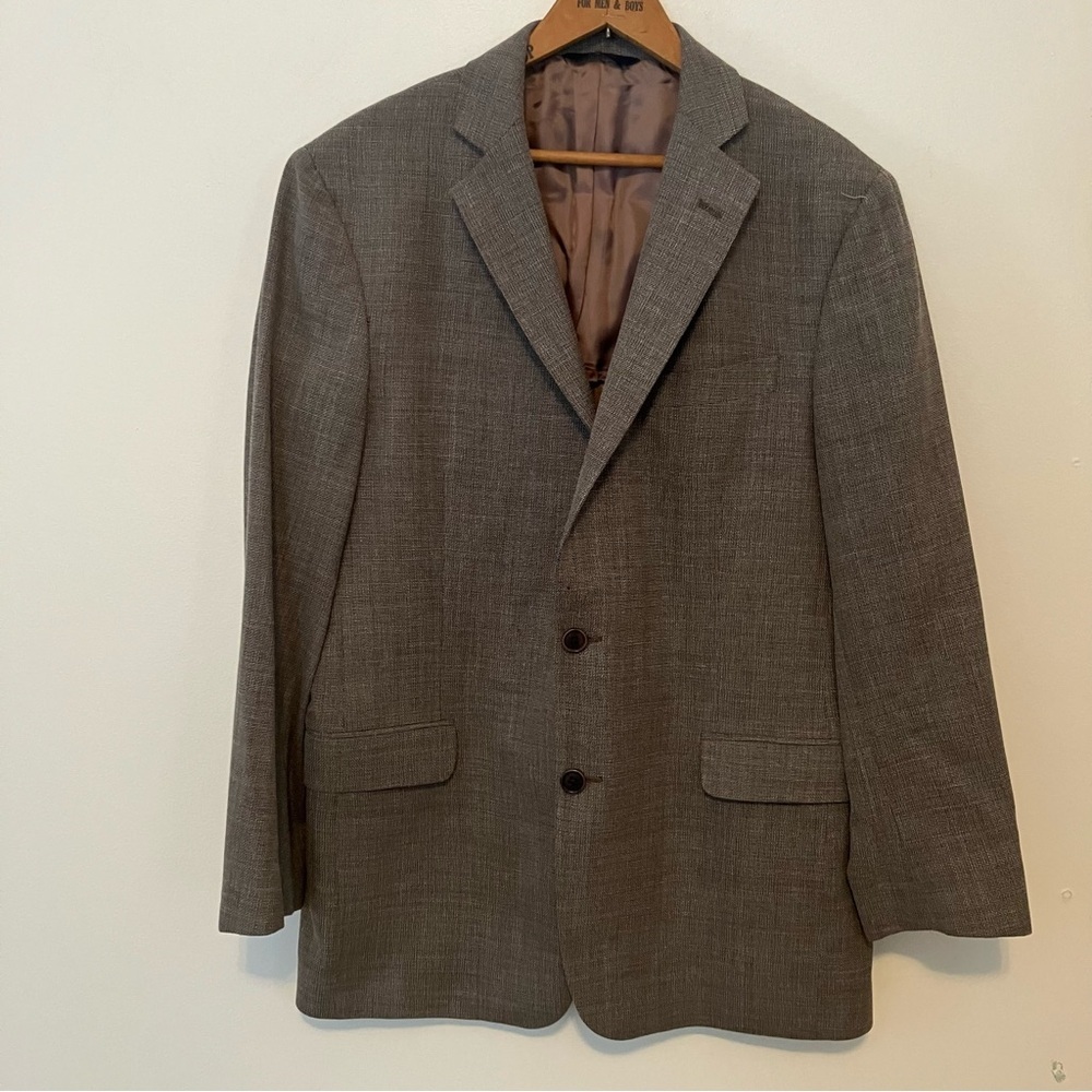 Brooks Brothers Blazer Jacket Brown Tweed Regent Fit Wool Blend 2-Button 40R
